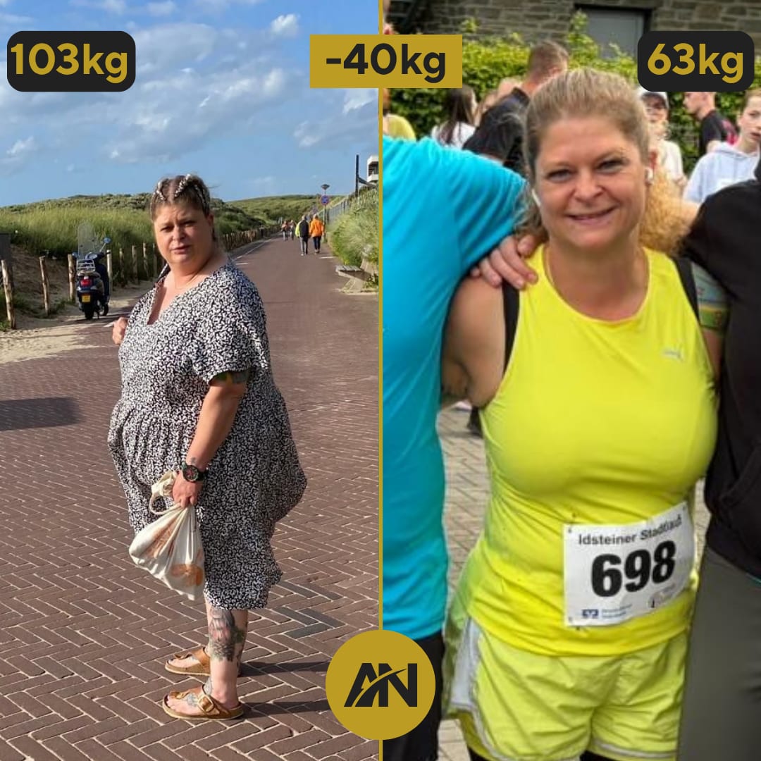 Ariane vorher 103 kg, nachher 63 kg