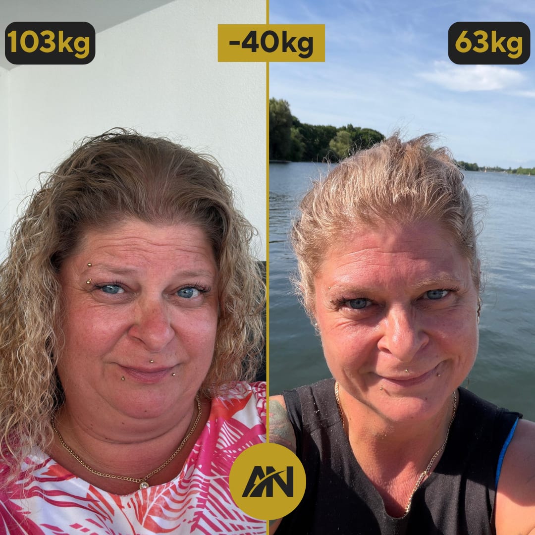 Ariane im Porträtvergleich, vorher 103 kg, nachher 63 kg