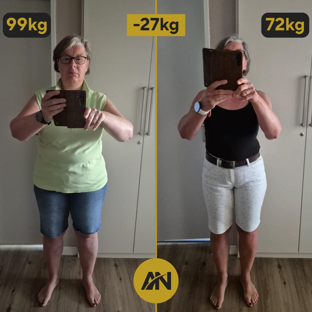 Conny vorher 99 kg, nachher 72 kg
