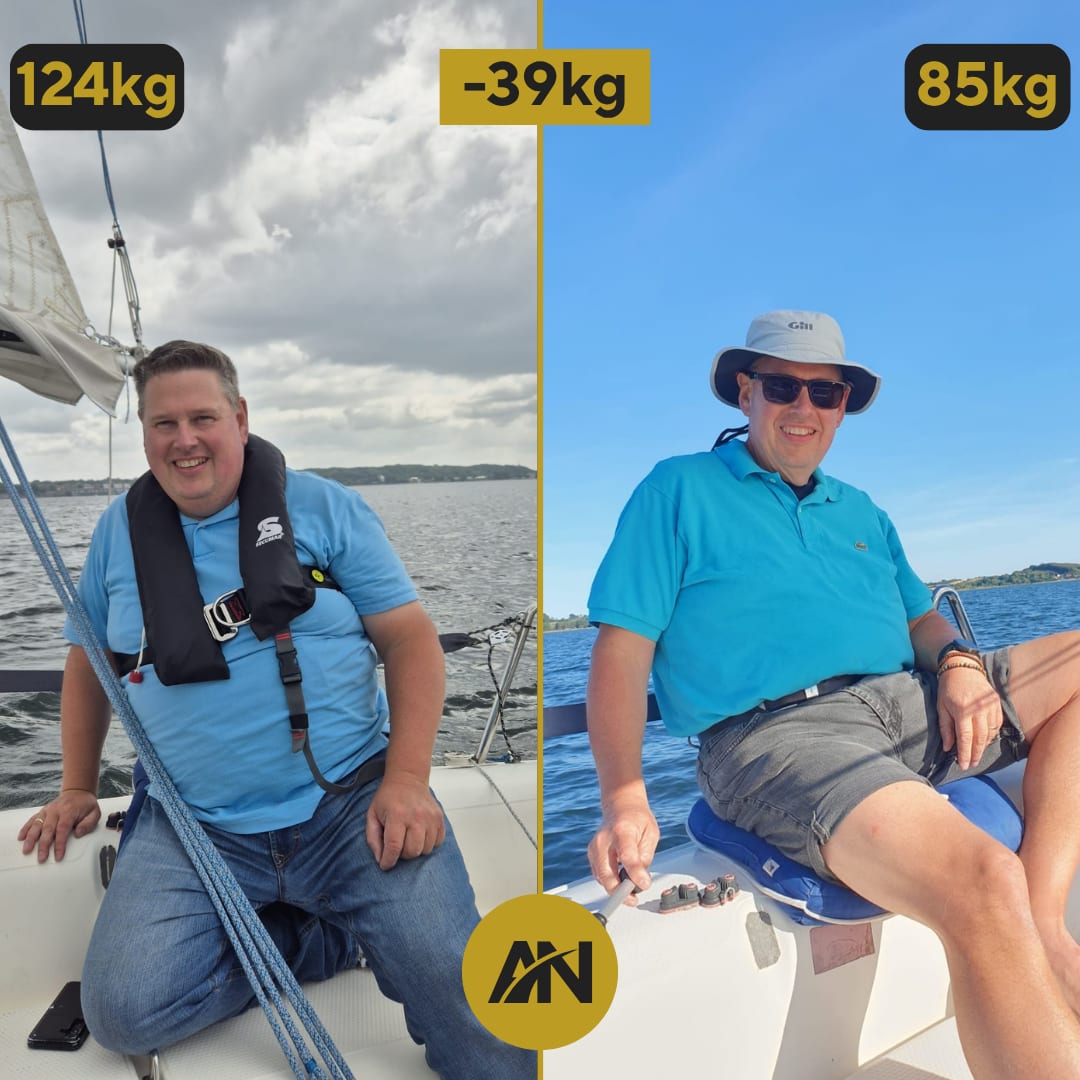 Thomas im Alltag, vorher 124 kg, nachher 85 kg